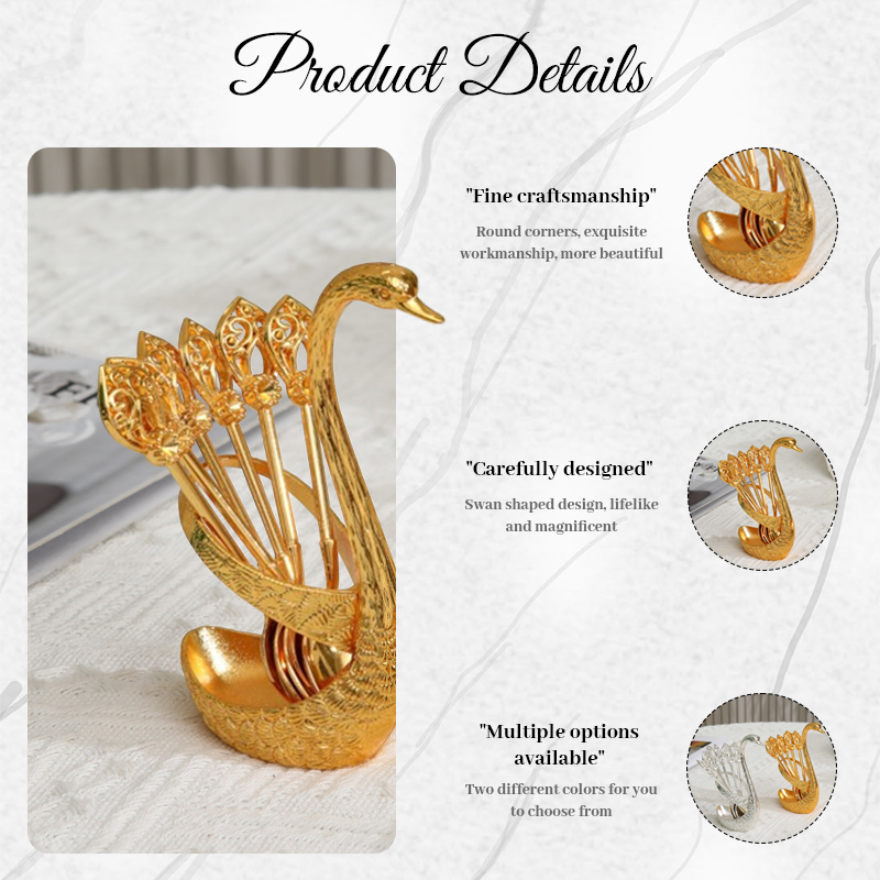🦢Light Luxury Style Little Swan Spoon Set