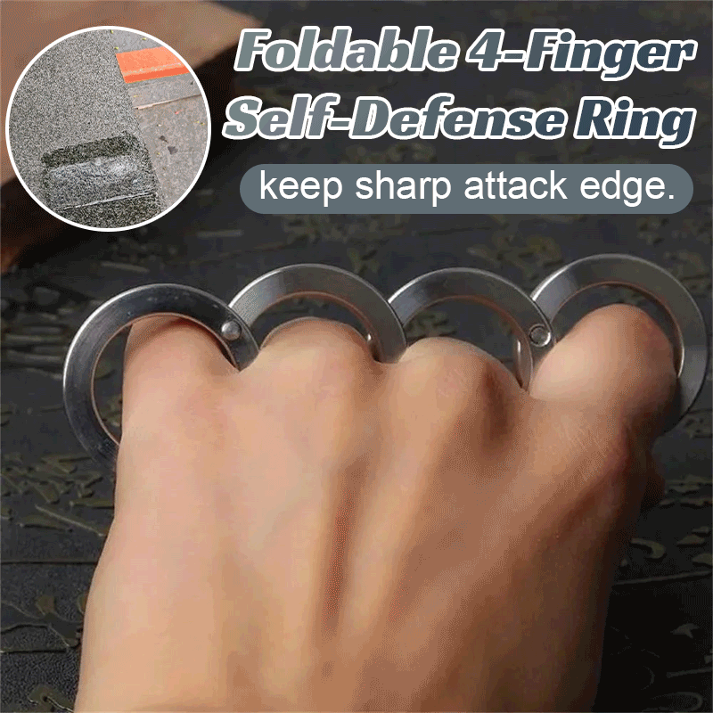Foldable 4-Finger Self-Defense Ring