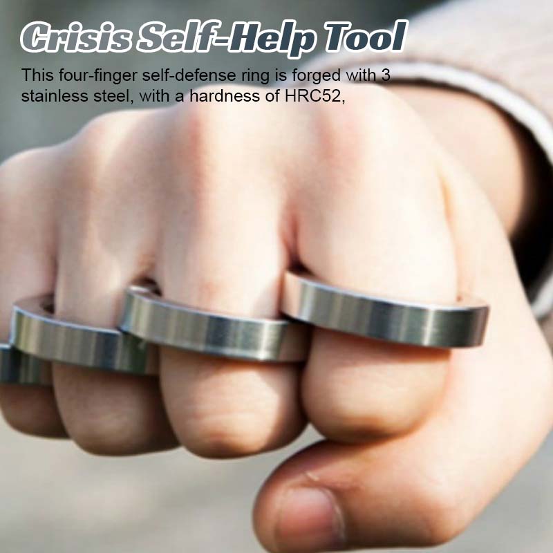 Foldable 4-Finger Self-Defense Ring