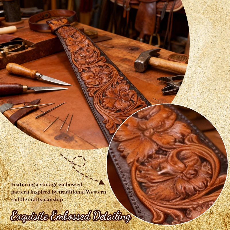 🤠 Vintage Embossed Leather Tie