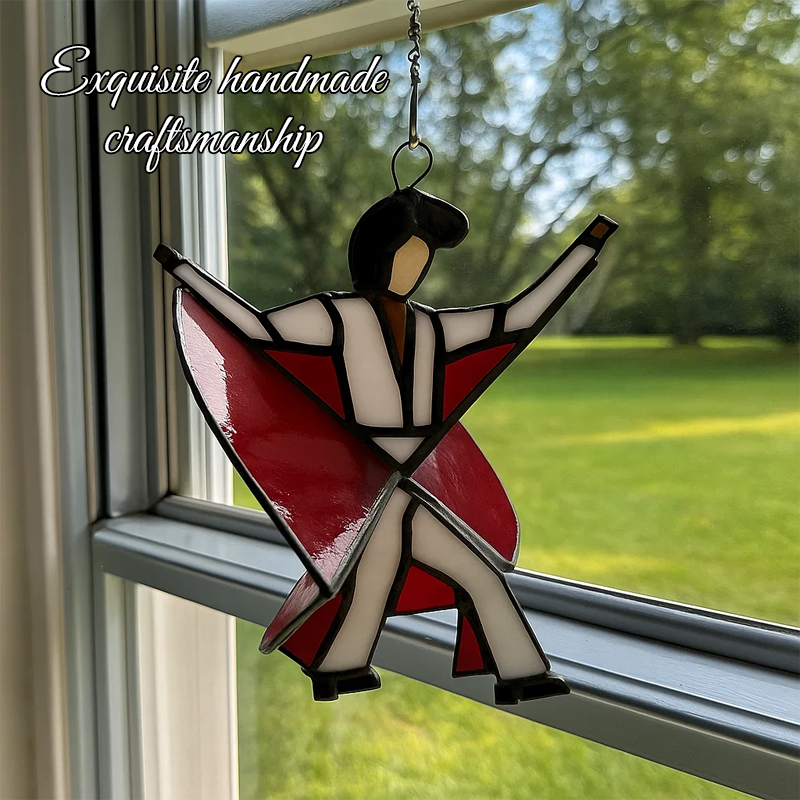 💃 "The Dancer" Hand-Painted Stained Glass Artwork