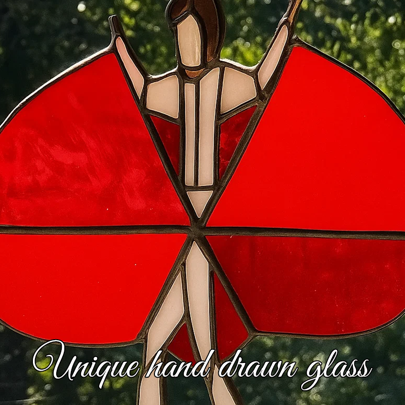 💃 "The Dancer" Hand-Painted Stained Glass Artwork