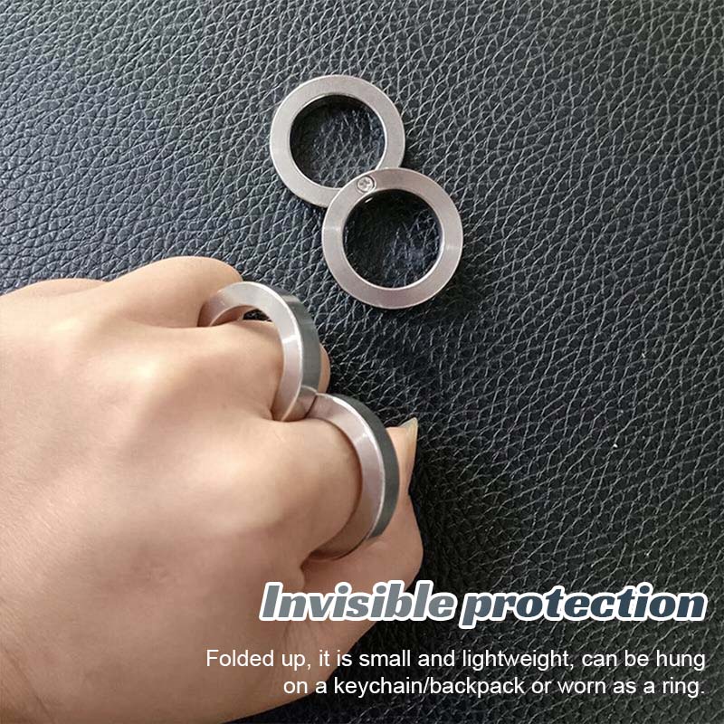 Foldable 4-Finger Self-Defense Ring