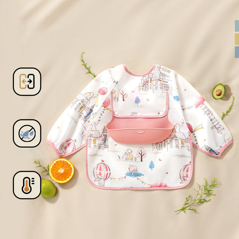 Top Pick!🌟 Baby Bib with Silicone Food Catcher – No More Mess!