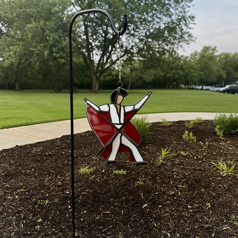 💃 "The Dancer" Hand-Painted Stained Glass Artwork
