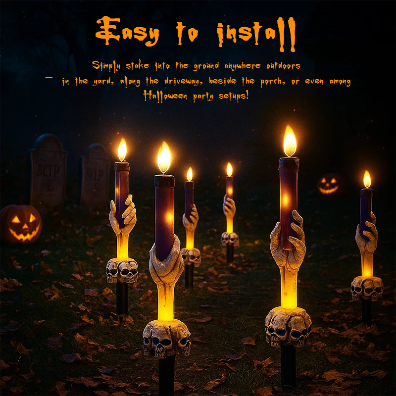 🔥Halloween Skull Torch Stake Light