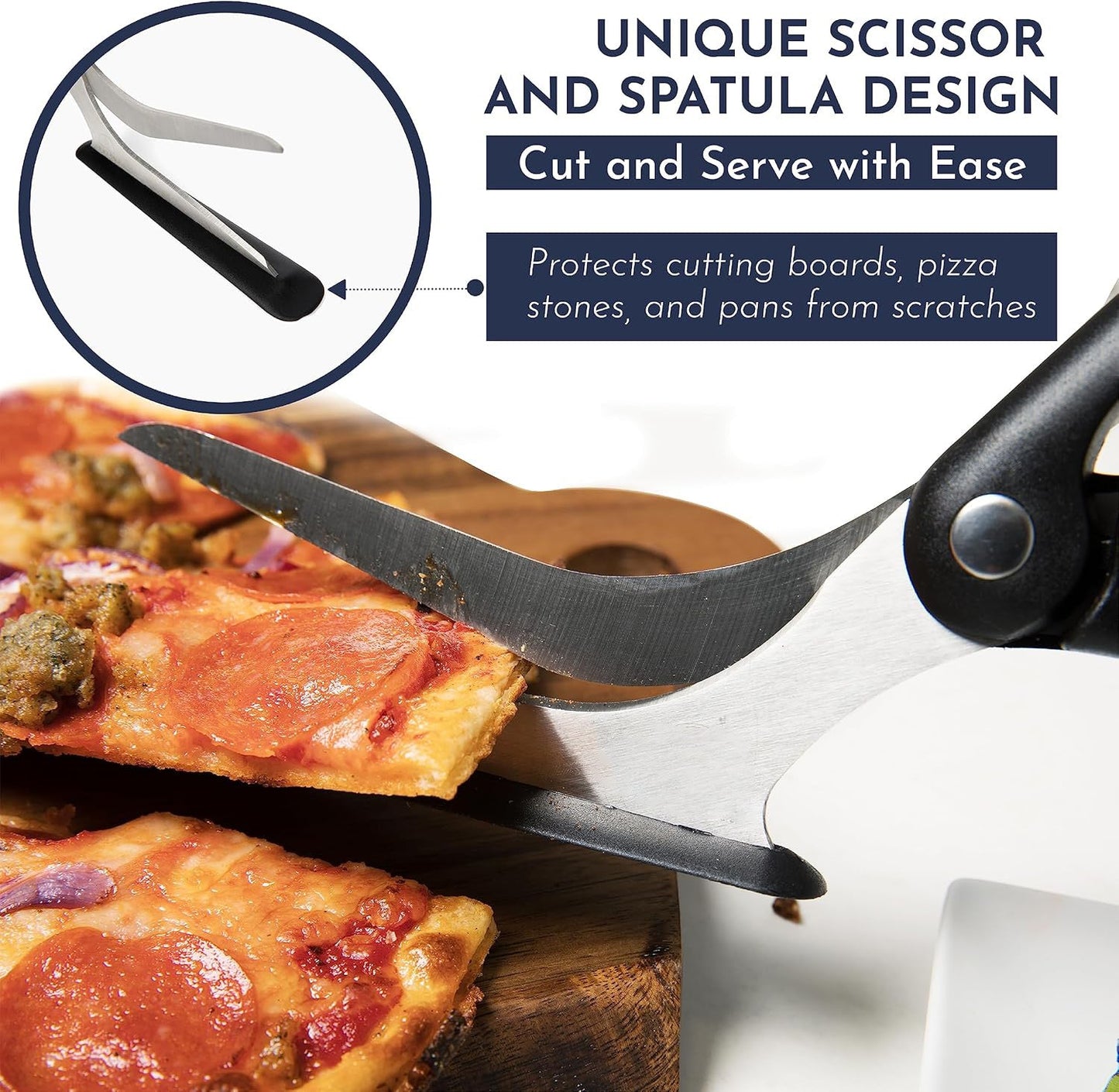 🔥 Best-Selling 2-in-1 Pizza Cutter + Server Combo!
