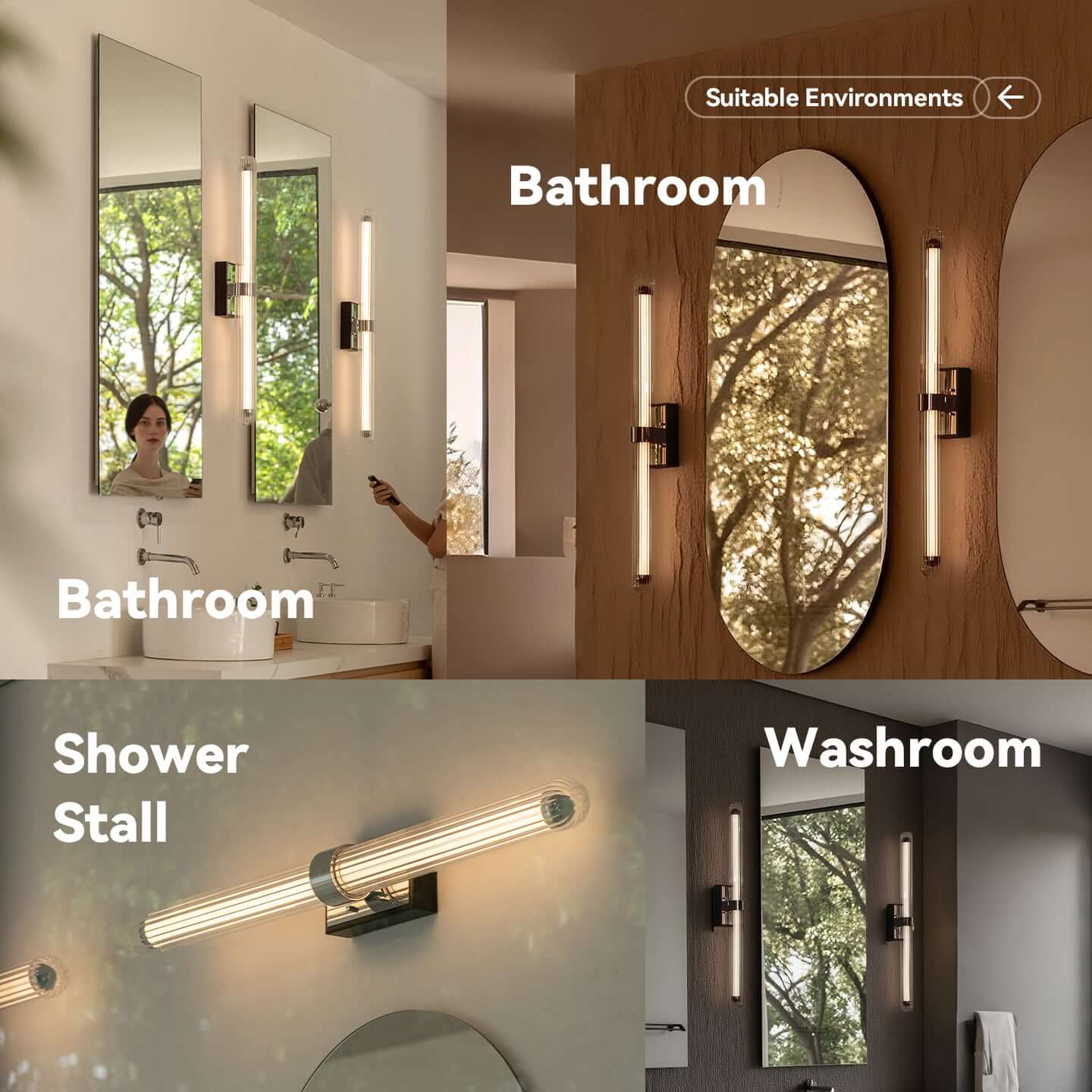 Modern Linear LED Wall Light - Dimmable Color Temperature Adjustable