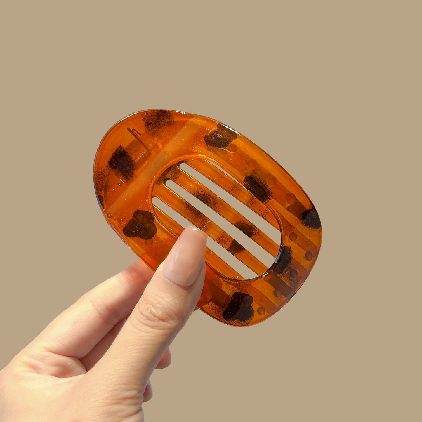 Oval Acrylic Flat Non-Slip Hair Clip