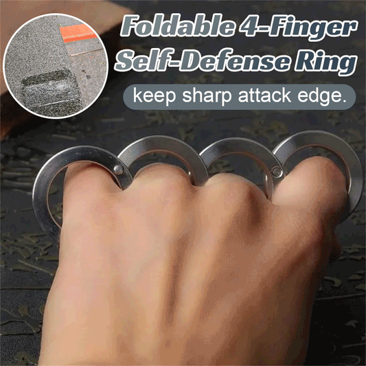 Foldable 4-Finger Self-Defense Ring