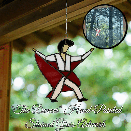 💃 "The Dancer" Hand-Painted Stained Glass Artwork