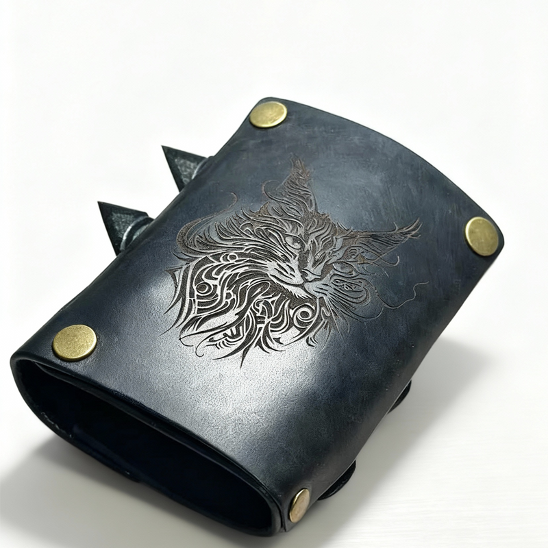 Animal-Print Leather Wrist Wallet