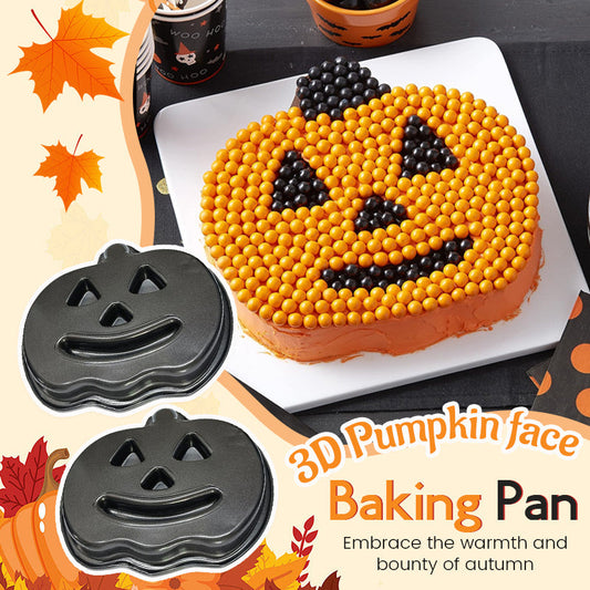 🎃 Hot Pick! 3D Carbon Steel Pumpkin Face Cake Pan – Spooky & Fun! 👻