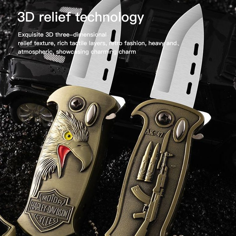 Creative 3-in-1 design multifunctional outdoor folding knife