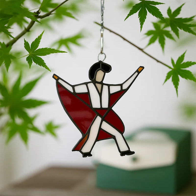 💃 "The Dancer" Hand-Painted Stained Glass Artwork