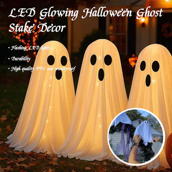 👻LED Glowing Halloween Ghost Stake Decor