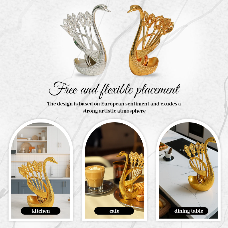 🦢Light Luxury Style Little Swan Spoon Set