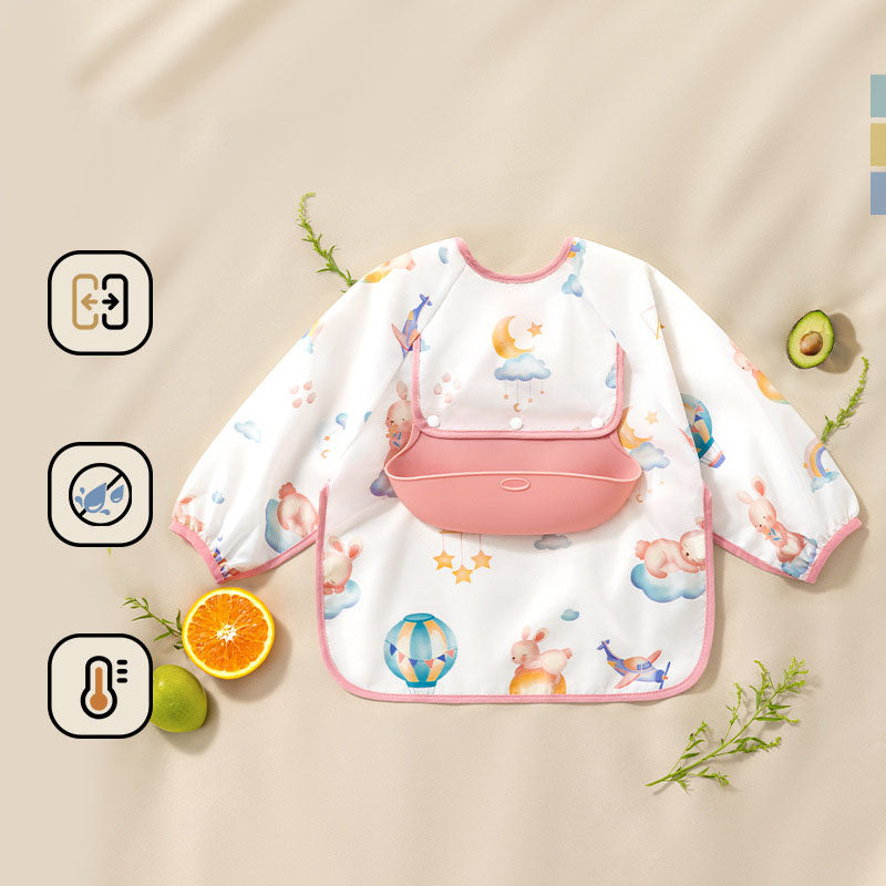 Top Pick!🌟 Baby Bib with Silicone Food Catcher – No More Mess!