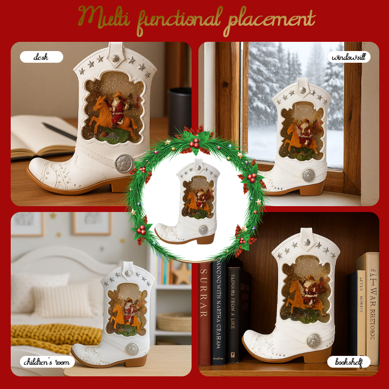 🎄Glitter Christmas Snow Boot Light