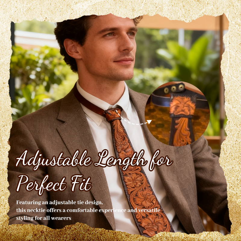 🤠 Vintage Embossed Leather Tie