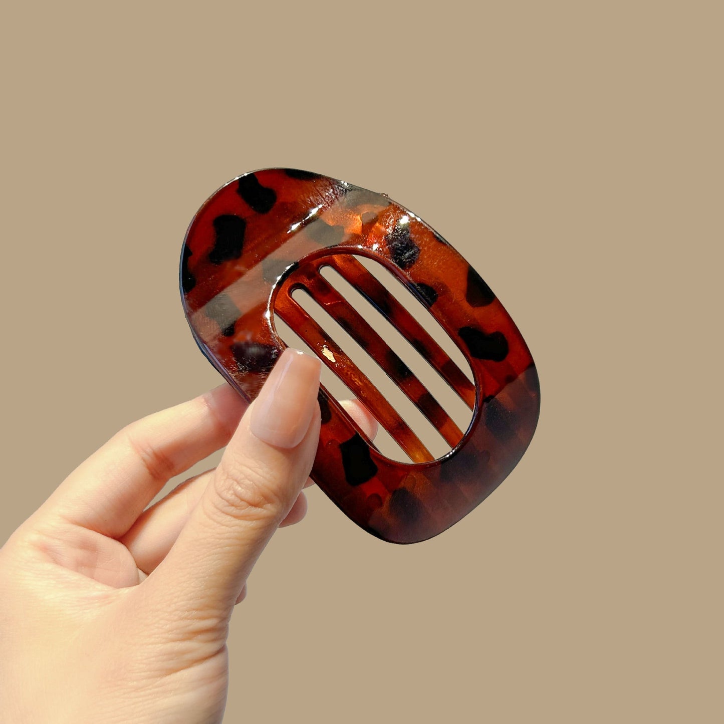 Oval Acrylic Flat Non-Slip Hair Clip