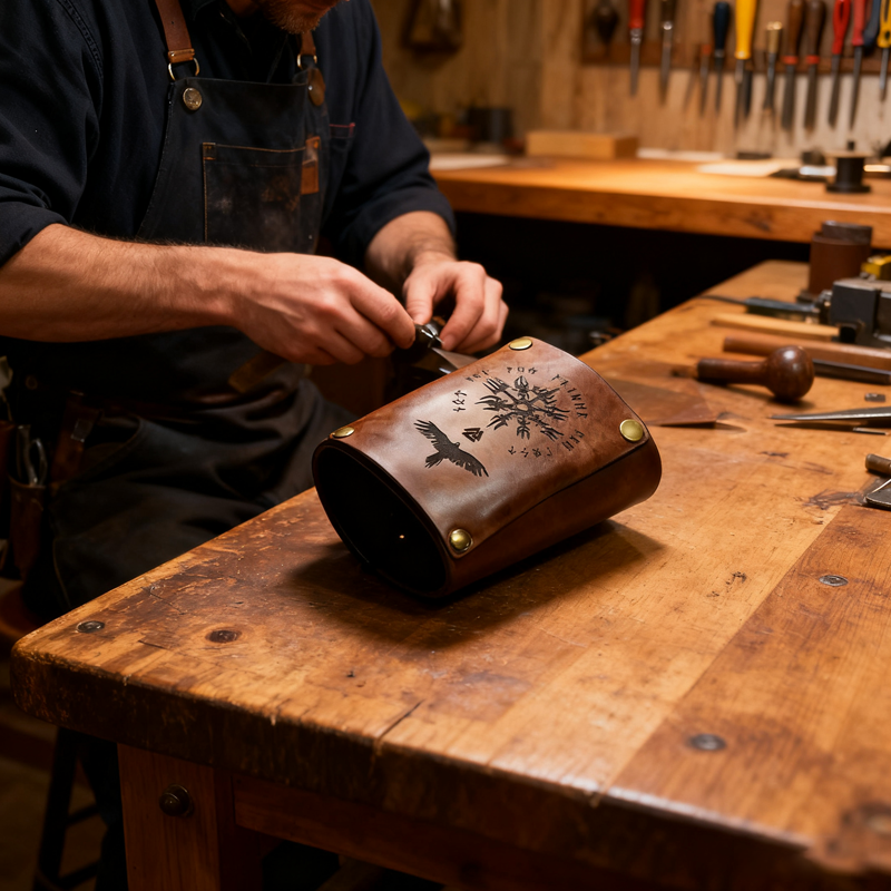 Animal-Print Leather Wrist Wallet