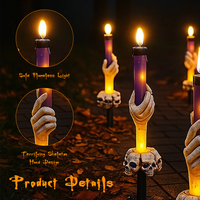 🔥Halloween Skull Torch Stake Light