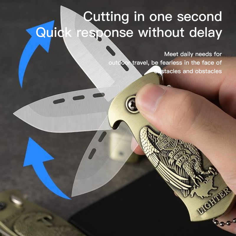 Creative 3-in-1 design multifunctional outdoor folding knife