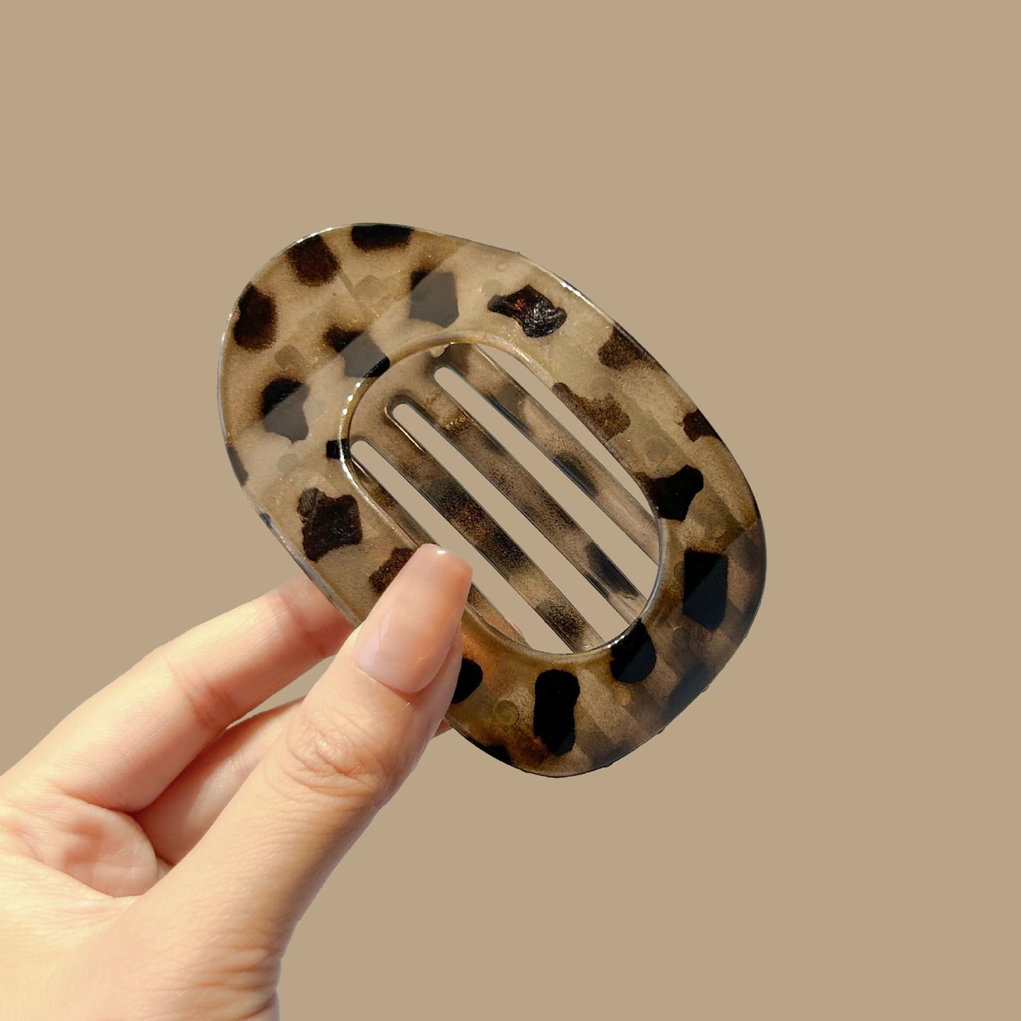 Oval Acrylic Flat Non-Slip Hair Clip