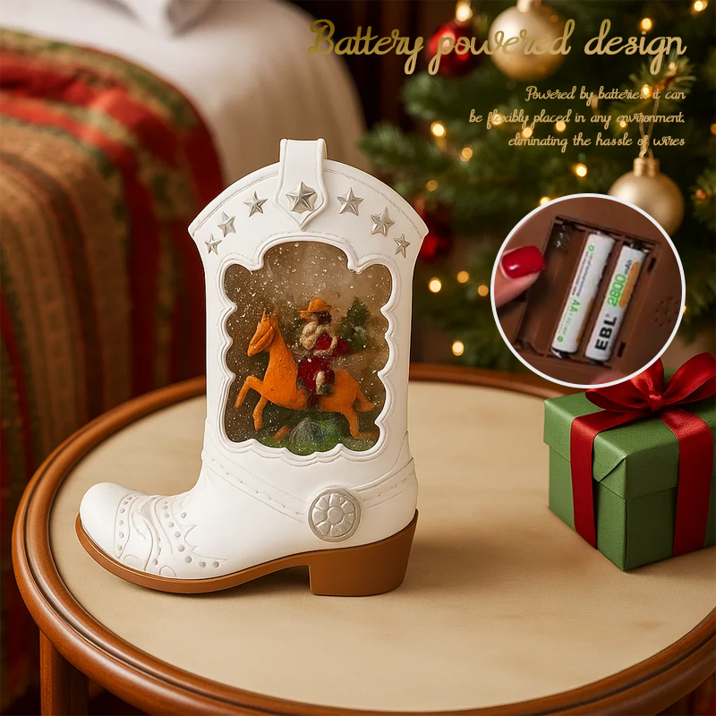 🎄Glitter Christmas Snow Boot Light