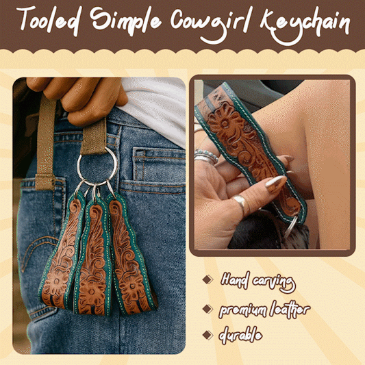 🔑Tooled Simple Cowgirl Keychain