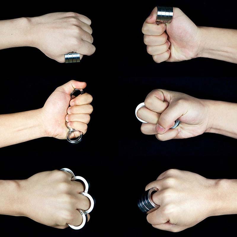 Foldable 4-Finger Self-Defense Ring