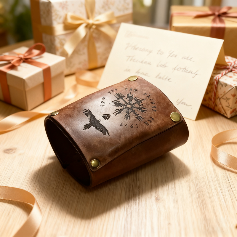 Animal-Print Leather Wrist Wallet