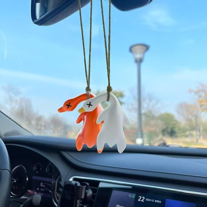 Hot Sale! UV Color-Changing Duck Pendant Funny Car Decoration 🦆🌈