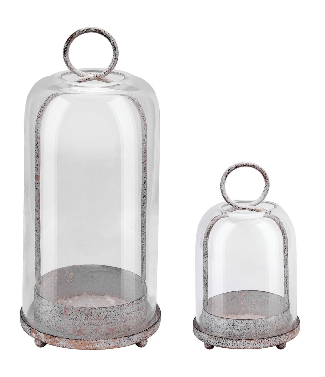 🕯️ Vintage Brass Glass Dome Candle Holders