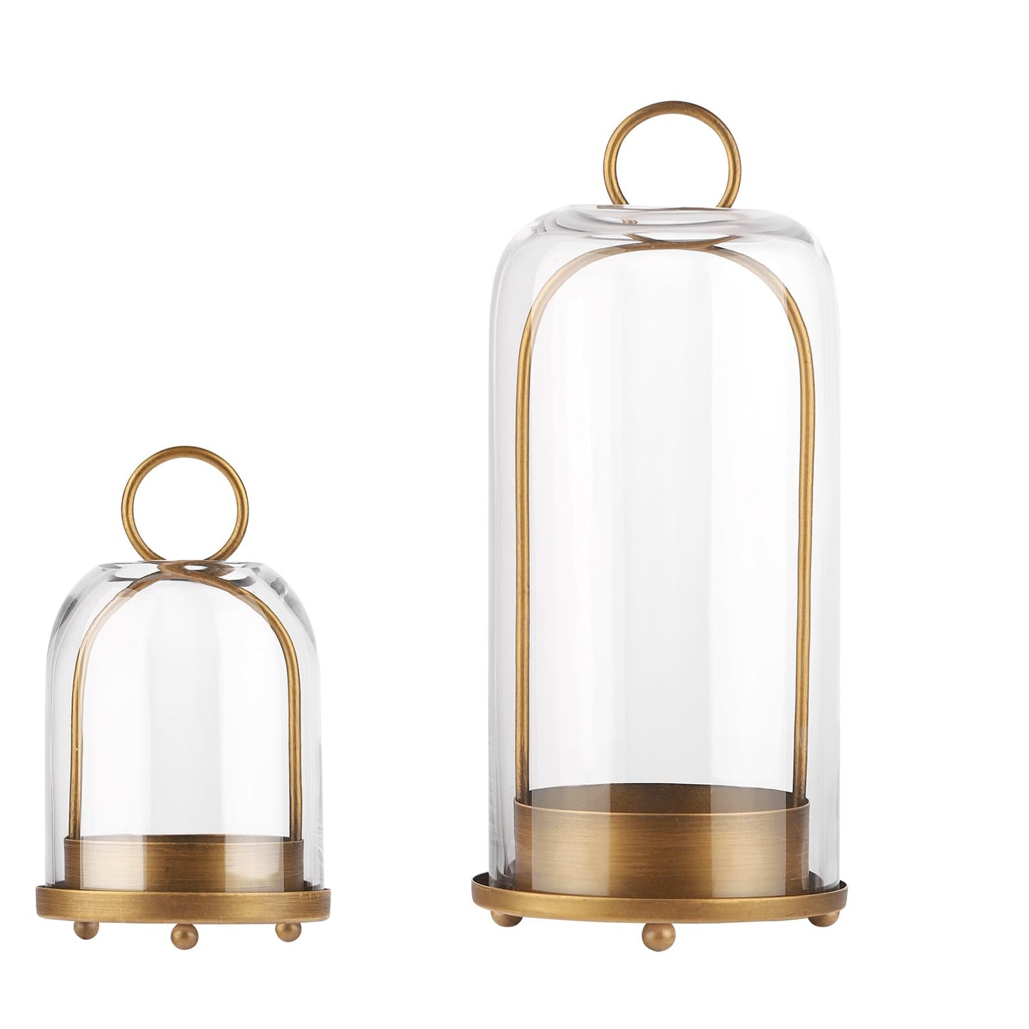 🕯️ Vintage Brass Glass Dome Candle Holders