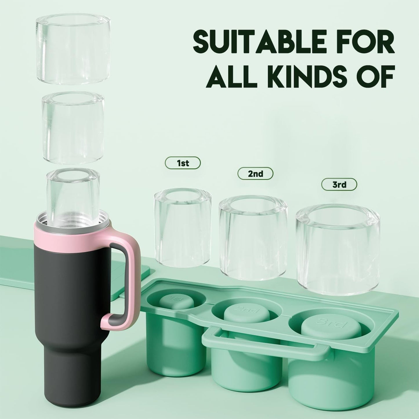 🔥 Must-Have! 3PCS Silicone Ice Molds with Lids – Perfect Fit! 🥤