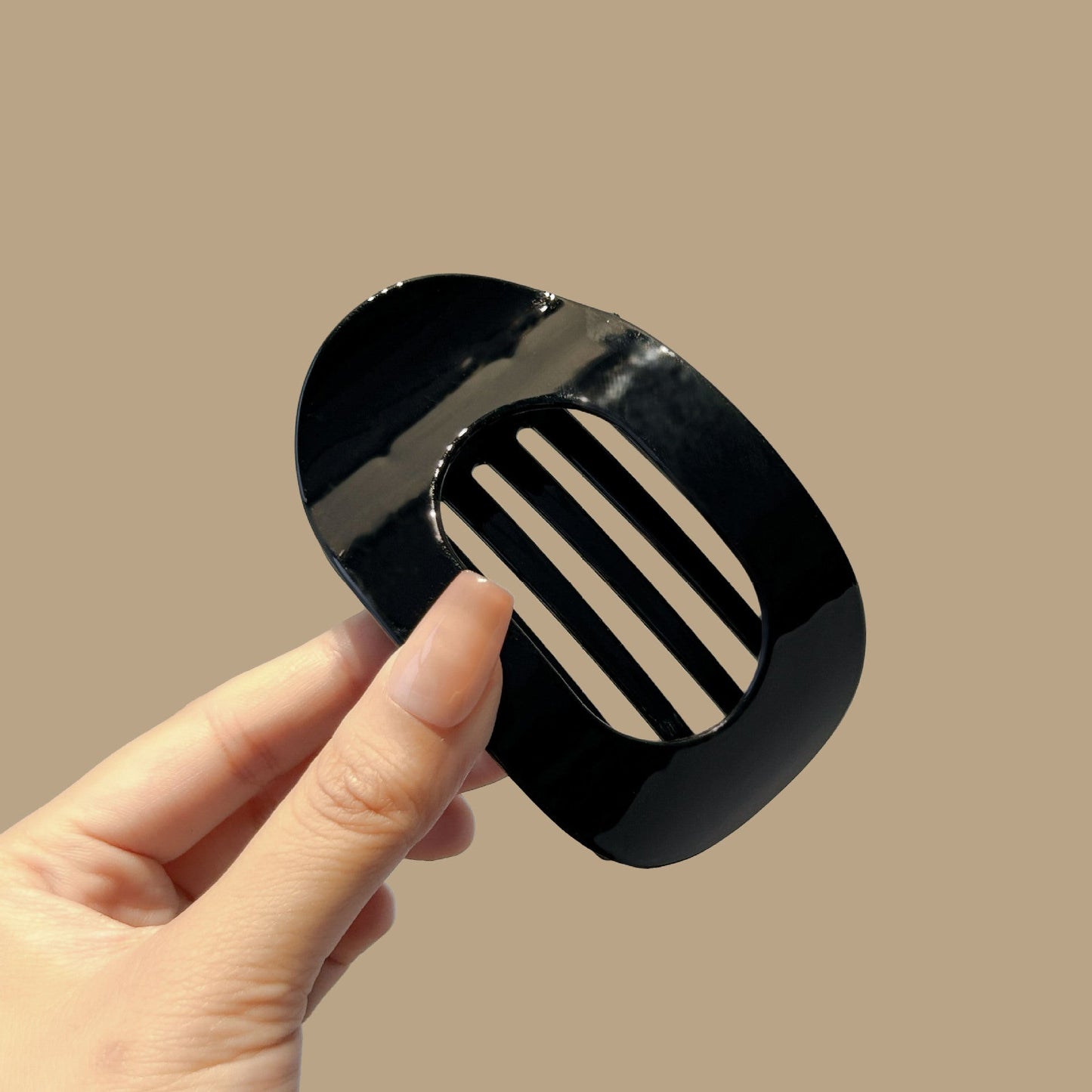 Oval Acrylic Flat Non-Slip Hair Clip