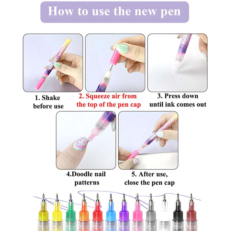 Fine Tips 3D Nail Art Pens