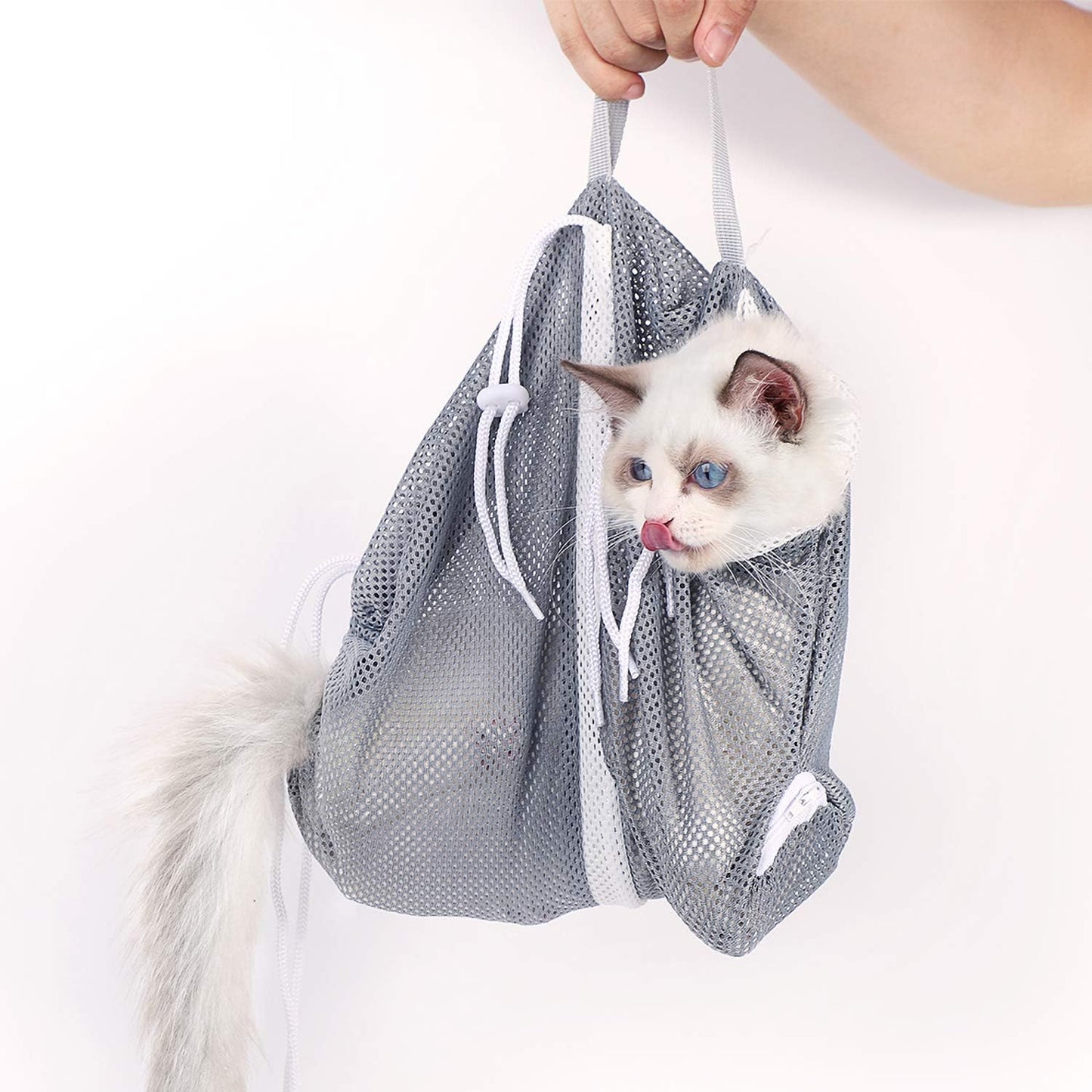 🧼 Bath Time Saver! Anti-Bite Cat Restraint Bag ✂️🐱