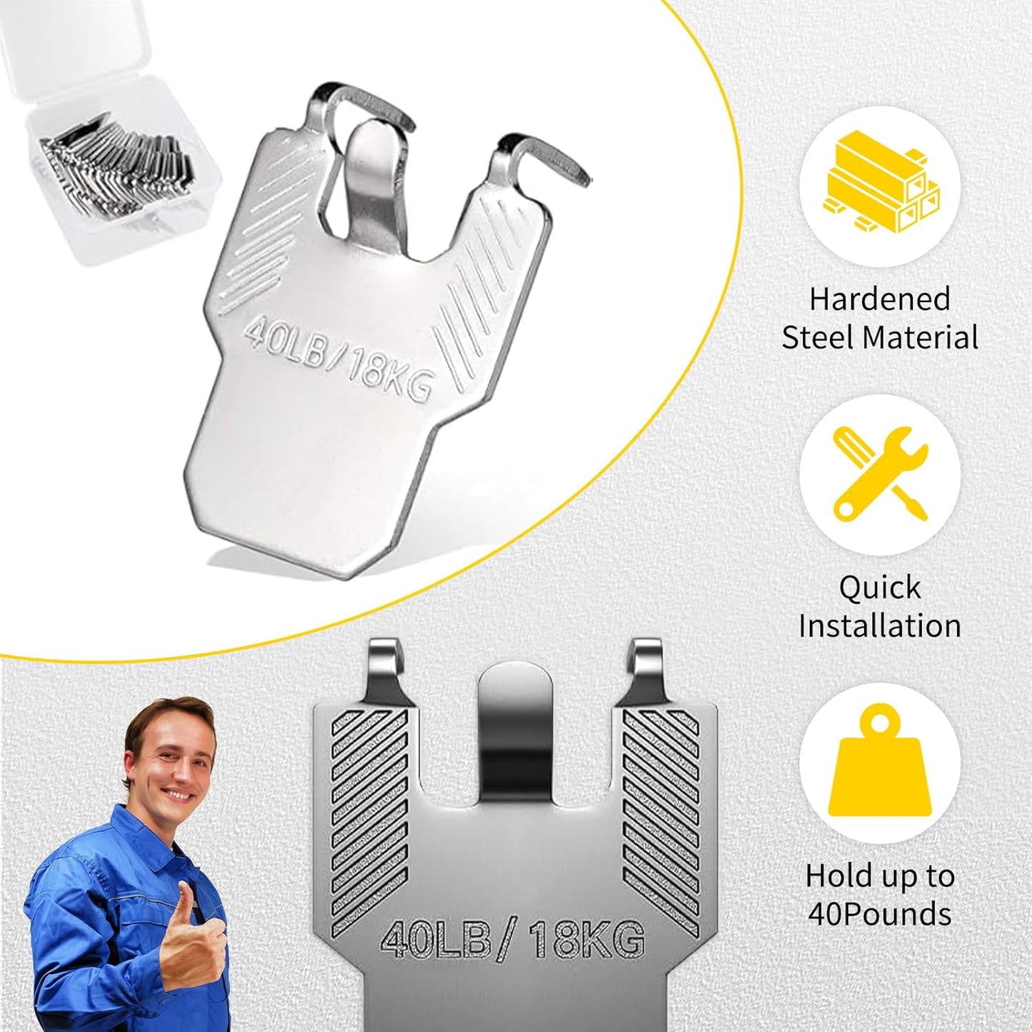 🔥 No-Drill Claw Hooks – Damage-Free Wall Picture Hanger Set