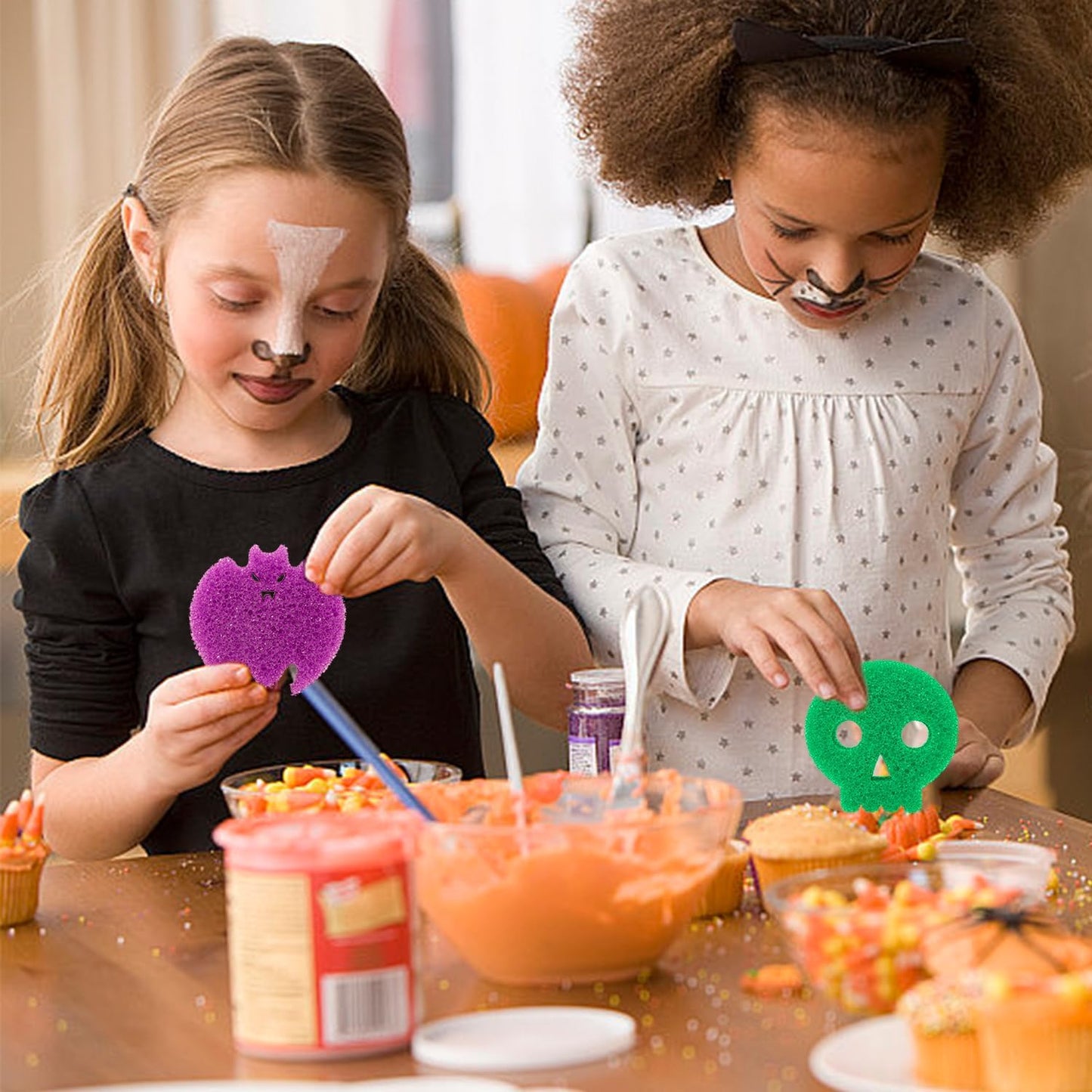 🎃 Spooky & Functional! Cute Ghost & Bat Sponges for Halloween Cleaning Fun 🧽