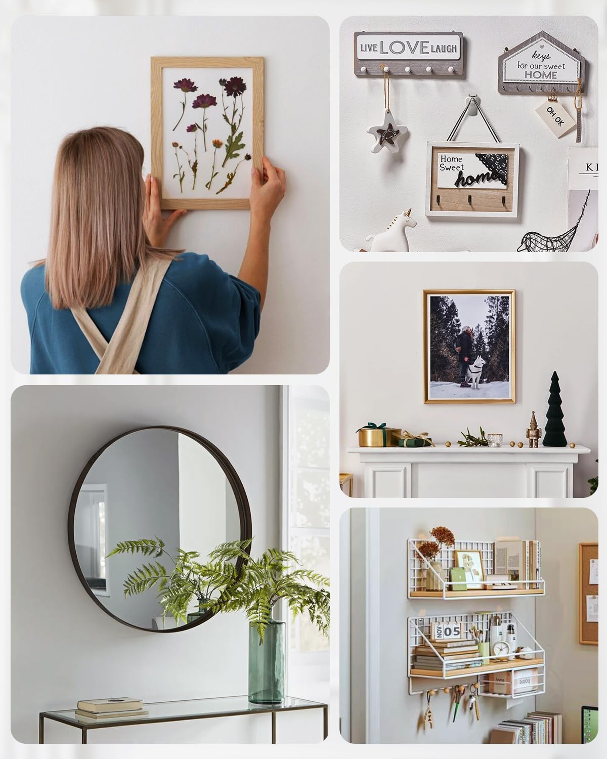 🔥 No-Drill Claw Hooks – Damage-Free Wall Picture Hanger Set