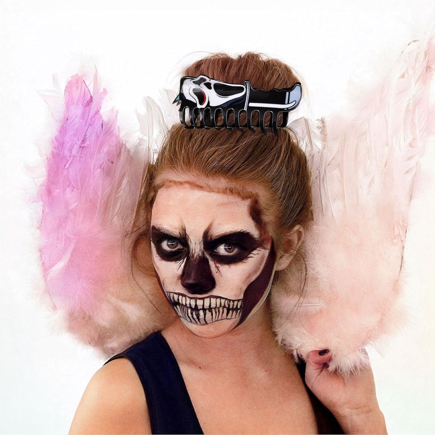 🧟‍♀️ Perfect for Halloween – Scream & Style with This Ghost Face Hair Clip! 🎉