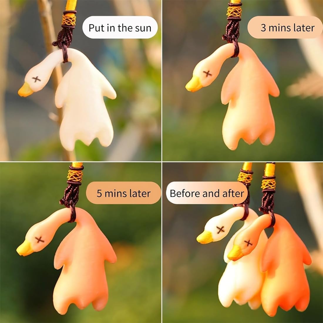 Hot Sale! UV Color-Changing Duck Pendant Funny Car Decoration 🦆🌈