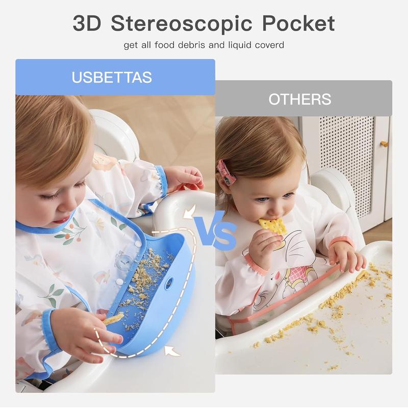 Top Pick!🌟 Baby Bib with Silicone Food Catcher – No More Mess!