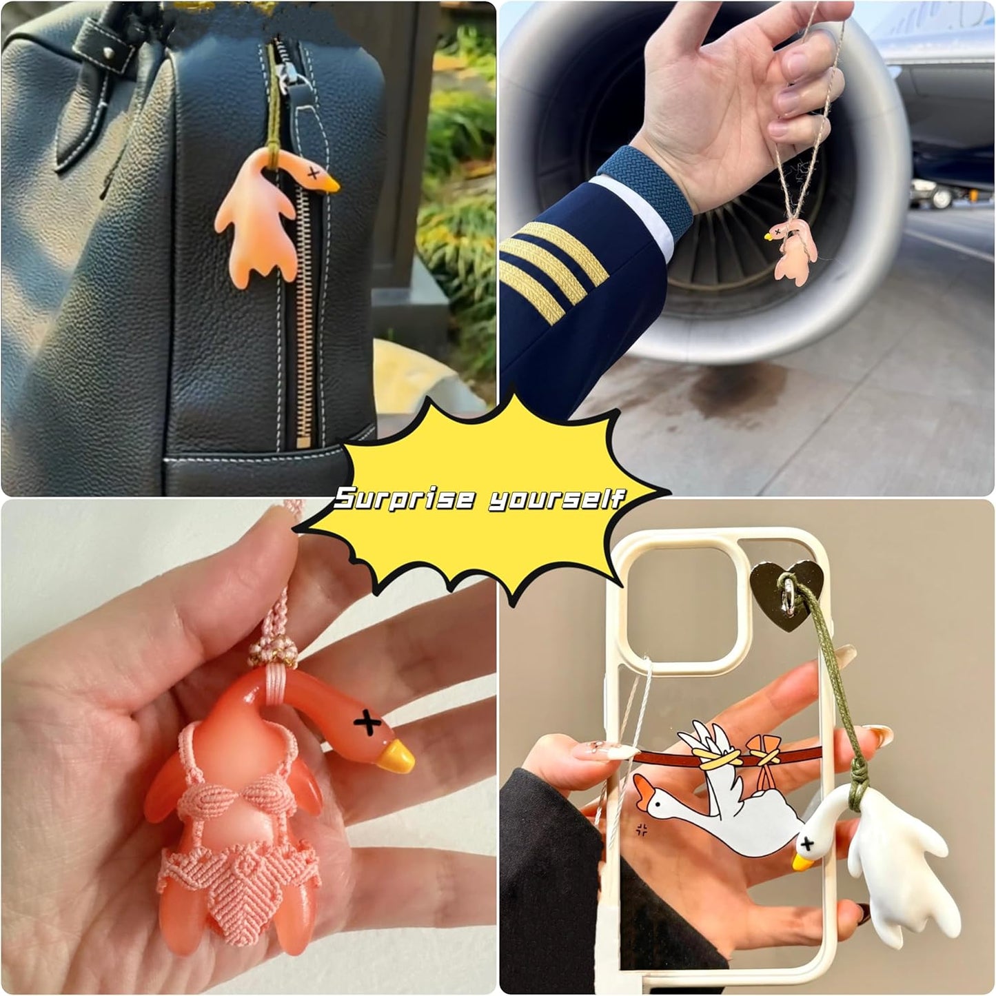 Hot Sale! UV Color-Changing Duck Pendant Funny Car Decoration 🦆🌈