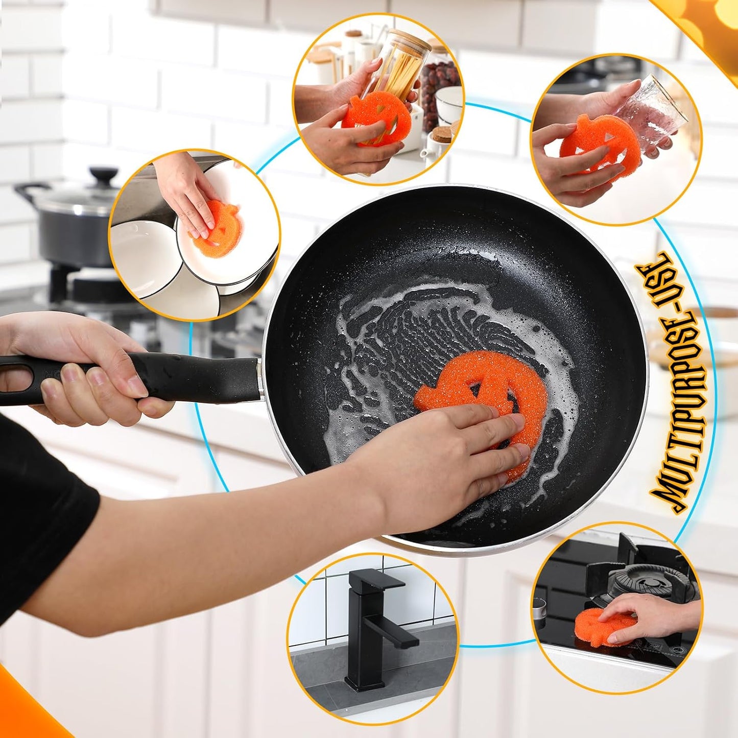 🎃 Spooky & Functional! Cute Ghost & Bat Sponges for Halloween Cleaning Fun 🧽
