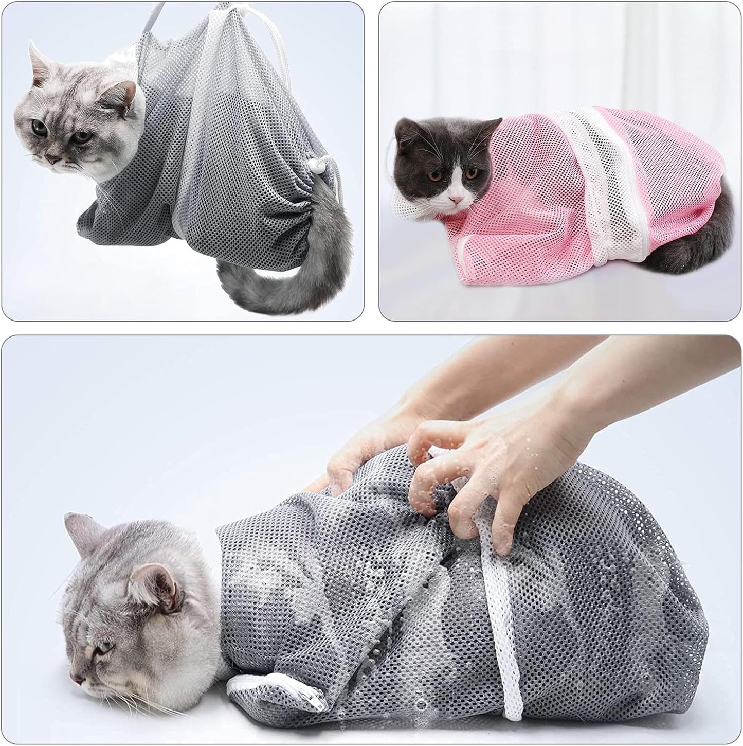 🧼 Bath Time Saver! Anti-Bite Cat Restraint Bag ✂️🐱