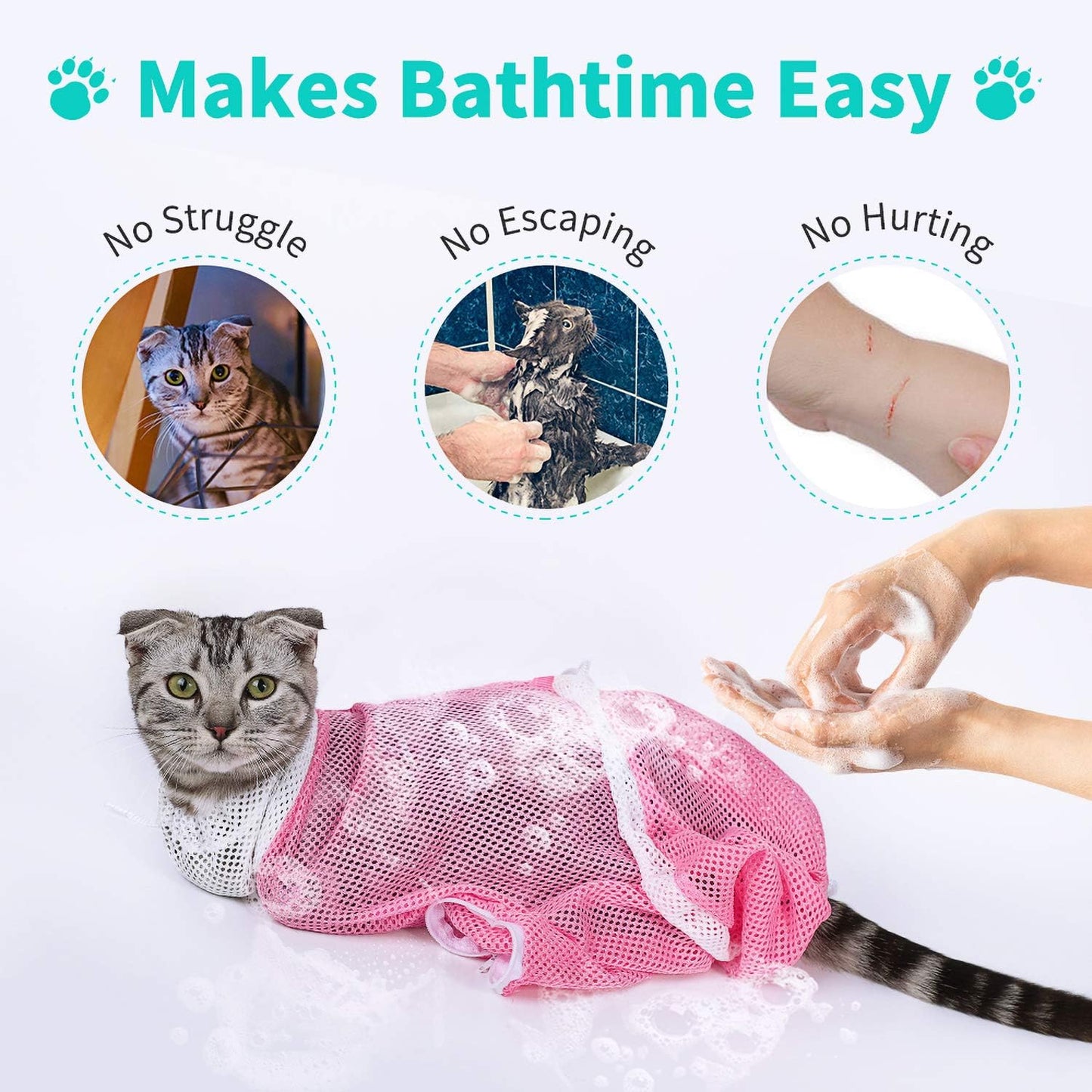 🧼 Bath Time Saver! Anti-Bite Cat Restraint Bag ✂️🐱